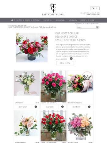 image of East Coast Floral website